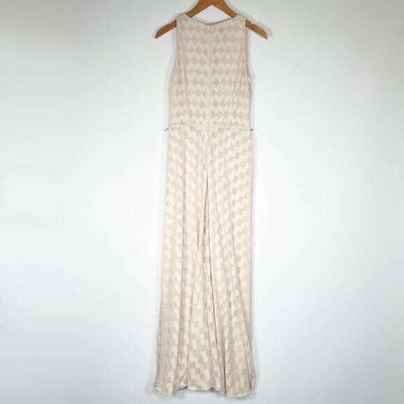 Anne Klein Vintage 90's Cream Pleated Textured Maxi Dress - Picture 10 of 14